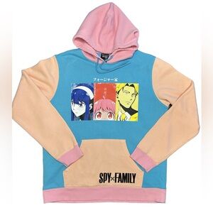 BoxLunch Exclusive Spy x Family Panel Portrait Color Blocked Hoodie cozy anime M